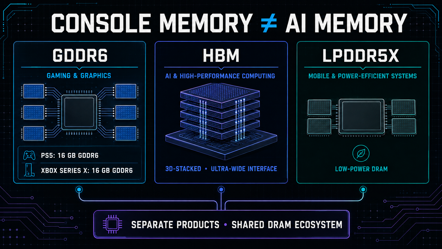 Comparison of console memory vs AI memory demand