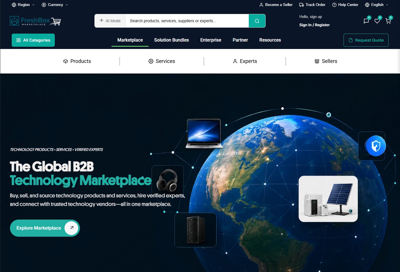 FreshBox Tech Marketplace project screenshot