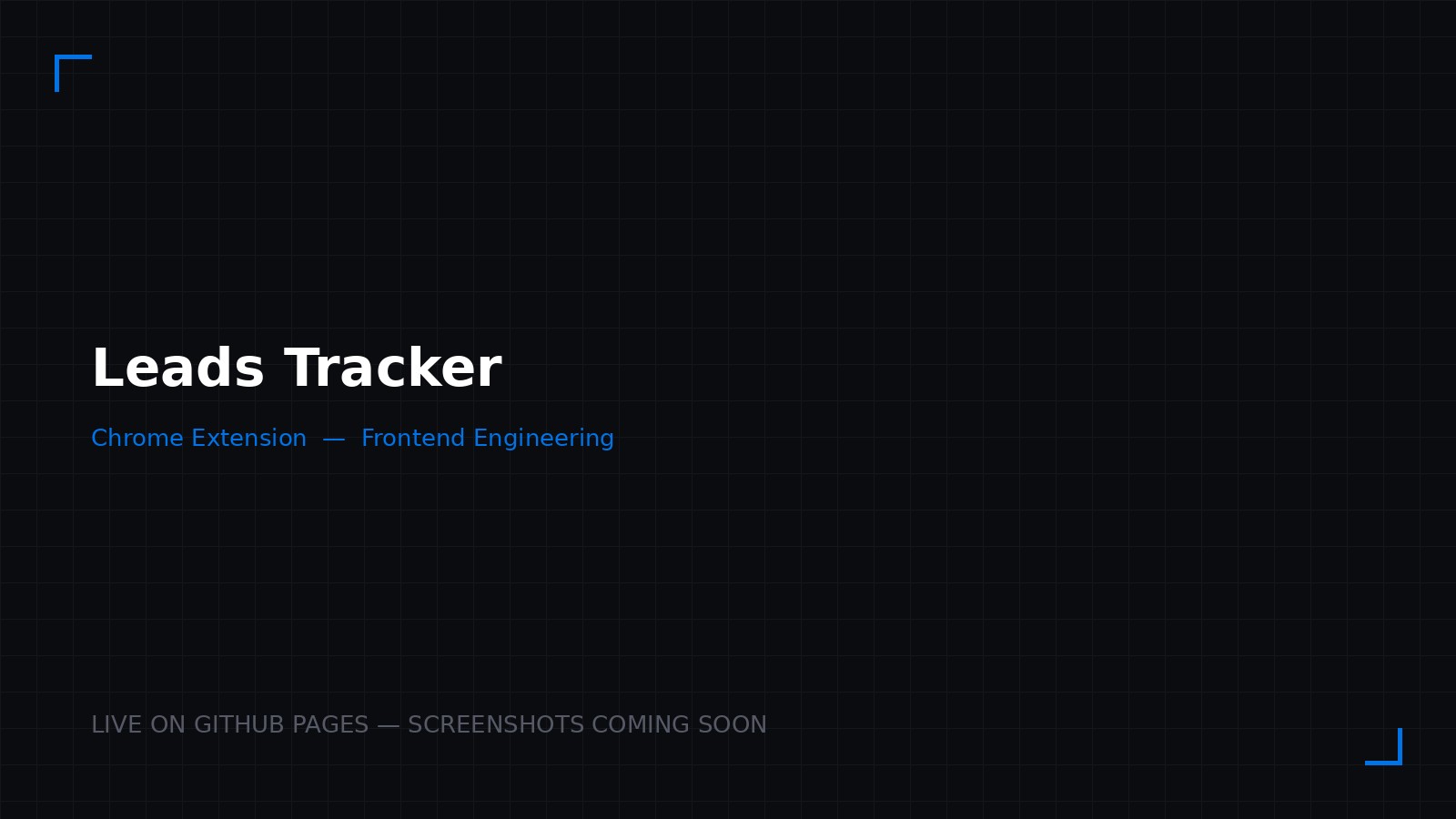Leads Tracker project screenshot